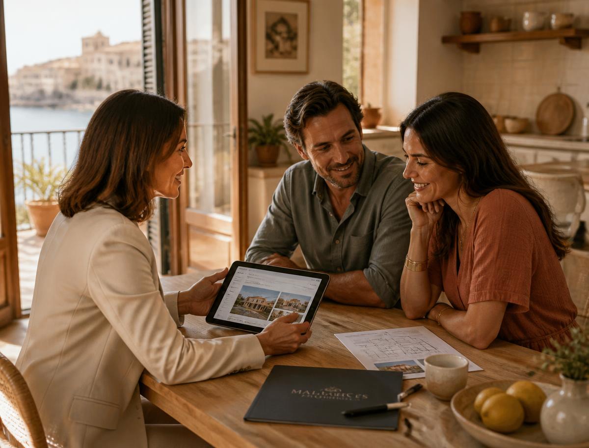 An Elyon agent walking a homeowner through a valuation at their kitchen table